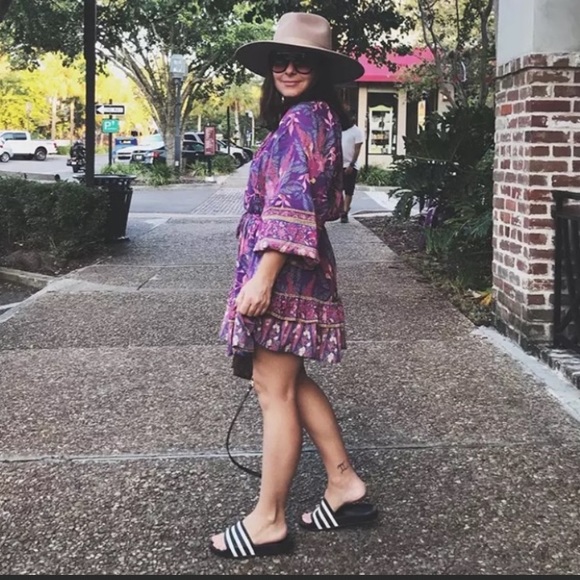 SOLD OUT Boho Purple Wisteria Long Sleeve Ruffled Dress - Picture 7 of 15